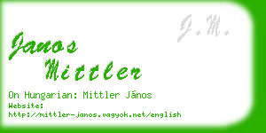 janos mittler business card